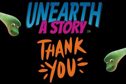 Unearth a story: Thank you! With two dinosaurs