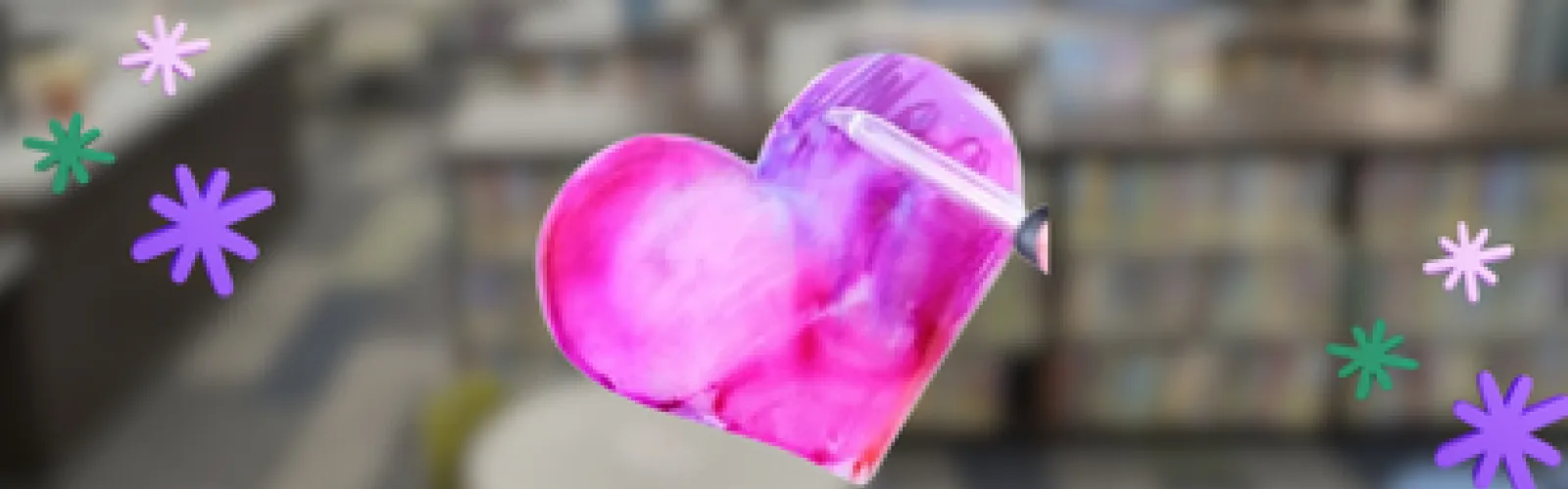 Heart shaped tile colored with sharpie