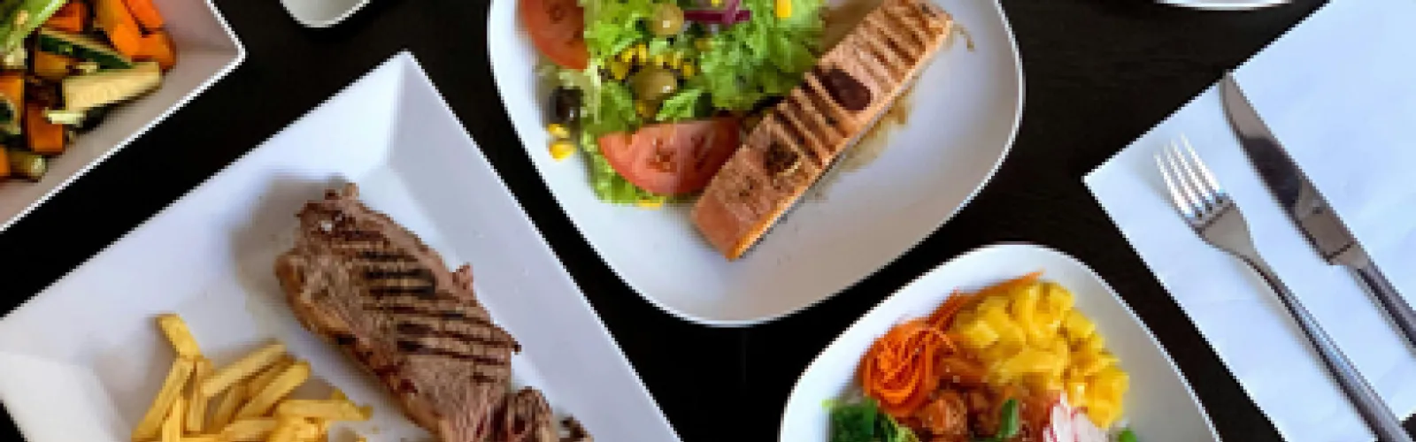 an assortment of food