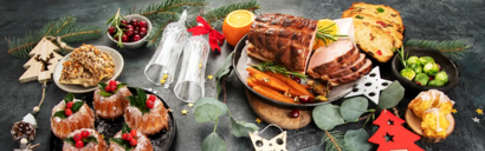 an assortment of food