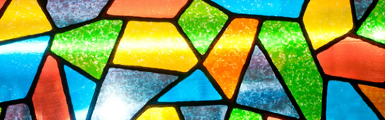A colorful stained glass window.